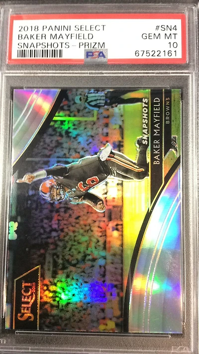 2018 Panini Select Snapshots Sn4 Baker Mayfield Prizm PSA 10