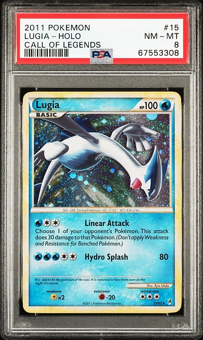 2011 Pokemon Call Of Legends 15 Lugia-holo PSA 8