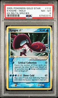 2005 Pokemon Ex Delta Species 112 Kyogre-holo Gold Star PSA 8