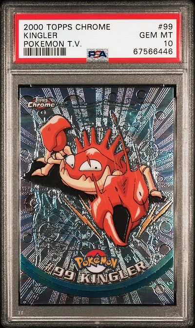 2000 Topps Chrome Pokemon T.v. 99 Kingler PSA 10
