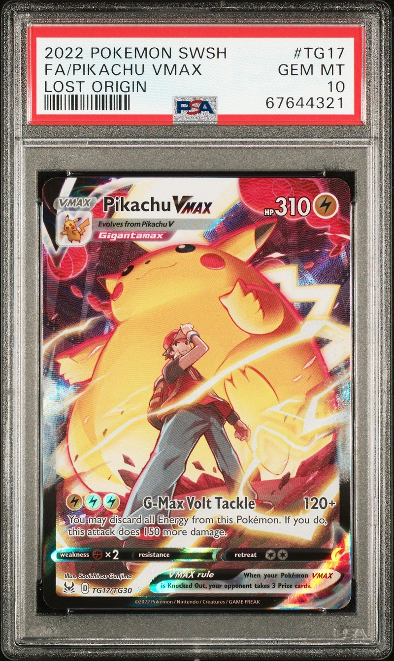 2022 Pokemon Sword & Shield Lost Origin Tg17 Fa/pikachu Vmax PSA