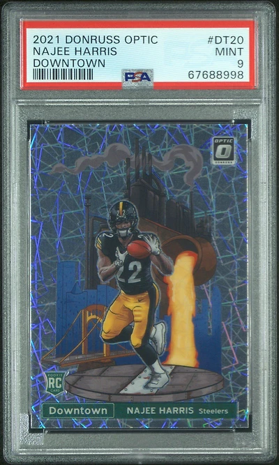 2021 Panini Donruss Optic Downtown Dt20 Najee Harris PSA 9