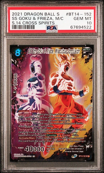 2021 Dragon Ball Super Card Game Series 14 Cross Spirits Bt14-152 Goku/frieza