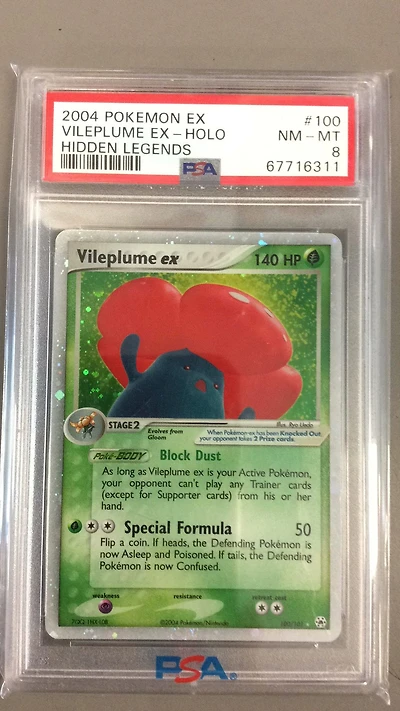 2004 Pokemon Ex Hidden Legends 100 Vileplume Ex PSA 8