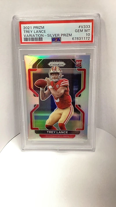 2021 Panini Prizm V333 Trey Lance Variation-silver Prizm PSA 10