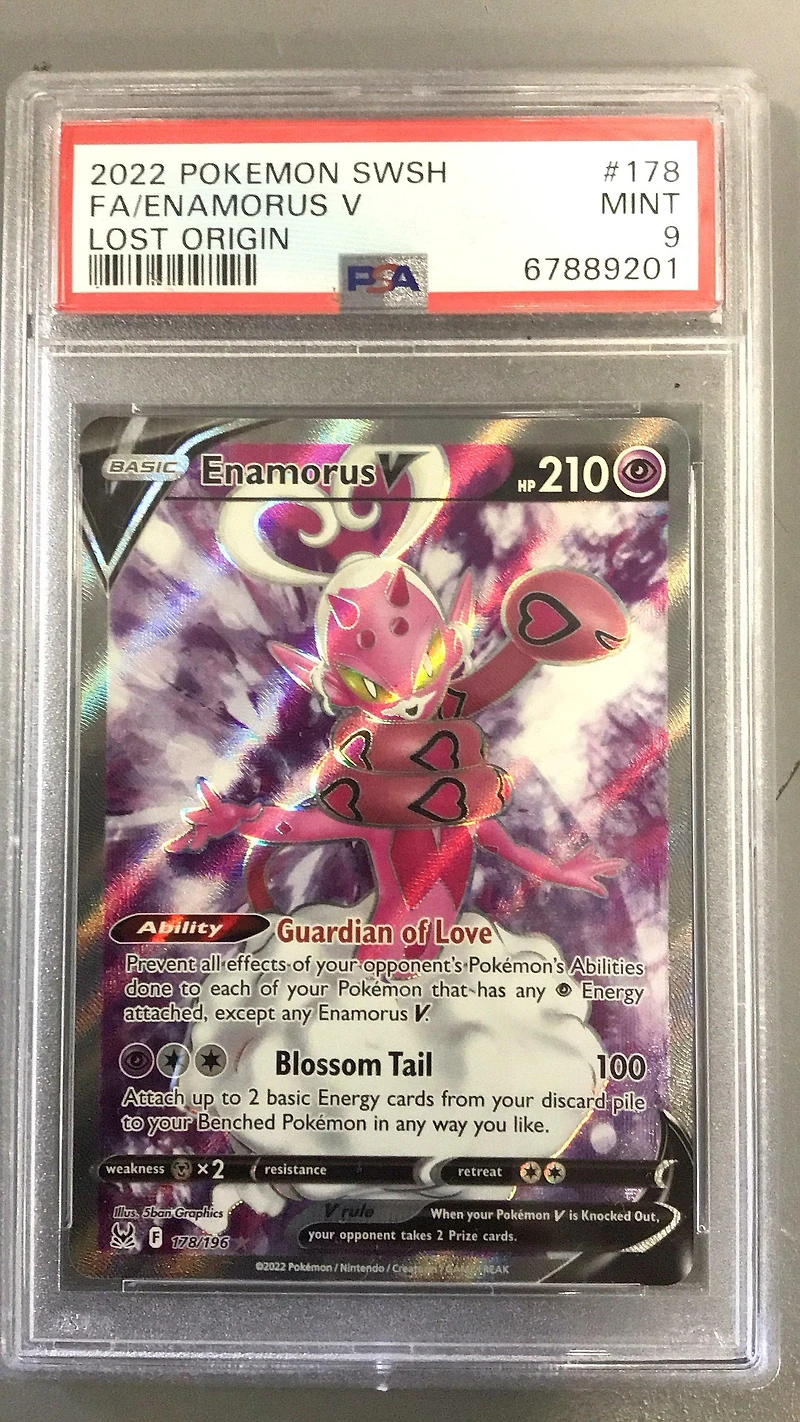 2022 Pokemon Sword & Shield Lost Origin 178 Full Art/enamorus V PSA