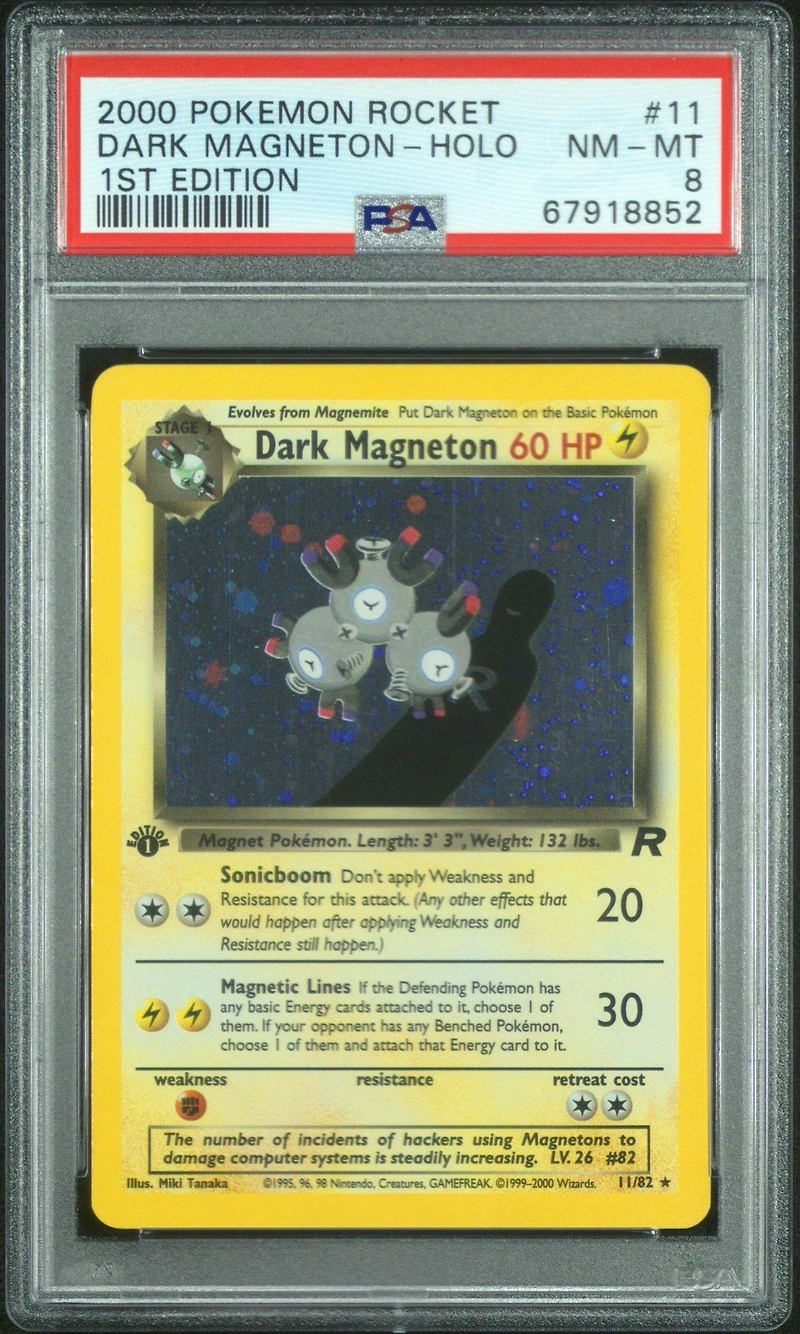 2000 Pokemon Rocket 11 Dark Magneton PSA 8