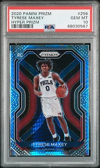 2020 Panini Prizm 256 Tyrese Maxey Hyper Prizm PSA 10