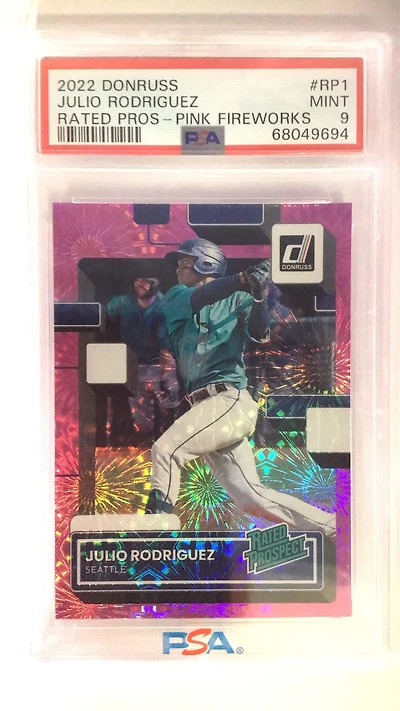2022 Panini Donruss Rated Prospect Rp1 Julio Rodriguez PSA 9