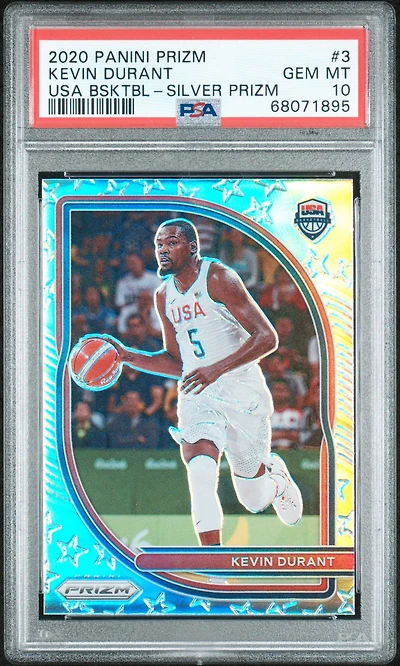 2020 Panini Prizm Usa Basketball 3 Kevin Durant Silver Prizm PSA 10