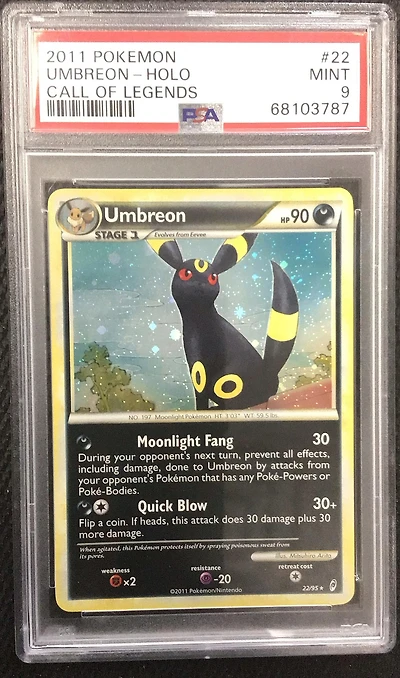 2011 Pokemon Call Of Legends 22 Umbreon-holo PSA 9