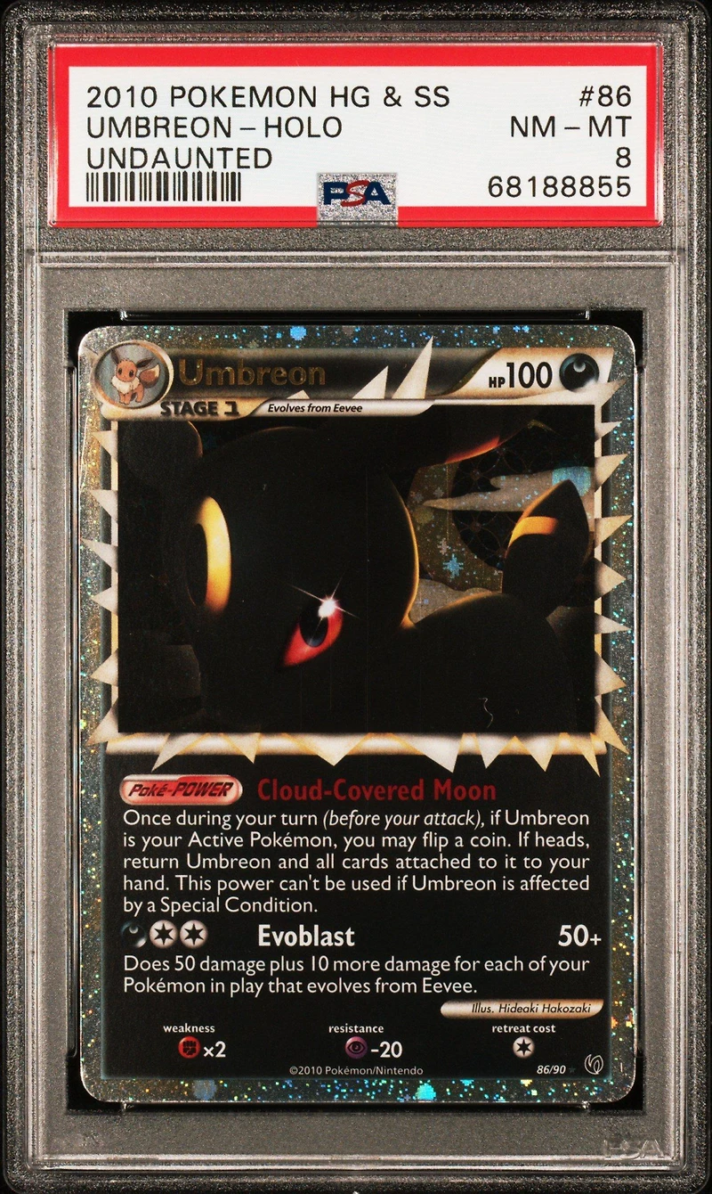 2010 Pokemon Heartgold & Soulsilver Undaunted 86 Umbreon PSA 8