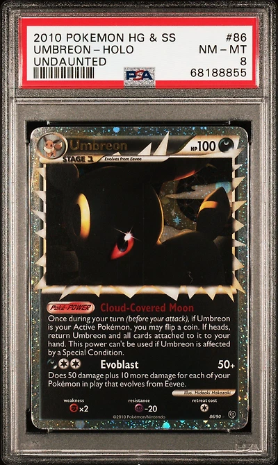 2010 Pokemon Heartgold & Soulsilver Undaunted 86 Umbreon PSA 8