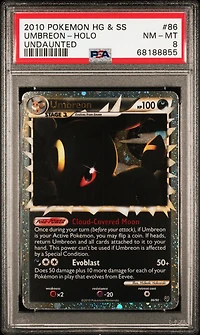 2010 Pokemon Heartgold & Soulsilver Undaunted 86 Umbreon PSA 8
