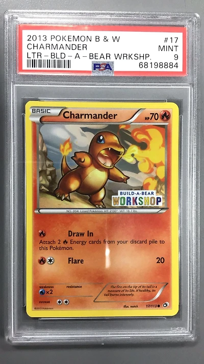 2013 Pokemon Black & White Legendary Treasures 17 Charmander Build-a-bear Workshop PSA 9