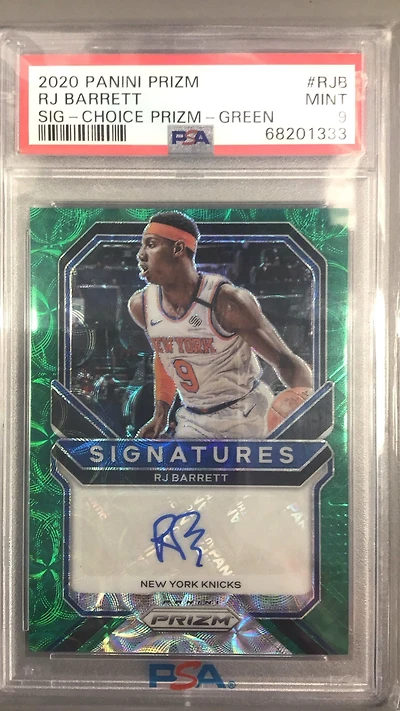 2020 Panini Prizm Signatures Rjb Rj Barrett Choice Prizm-green PSA 9