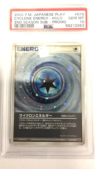 2004 Pokemon Japanese Play Promo 015 Cyclone Energy-holo 2nd Season Subscription PSA 10