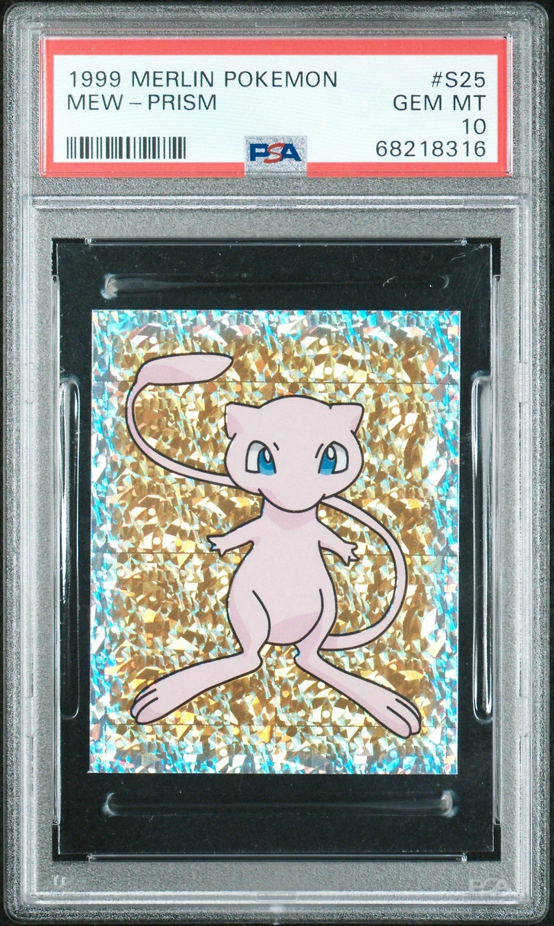 1999 Merlin Pokemon S25 Mew-prism PSA