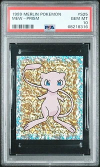 1999 Merlin Pokemon S25 Mew-prism PSA
