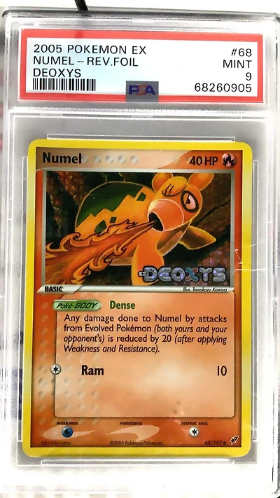 2005 Pokemon Ex Deoxys 68 Numel-reverse Foil PSA