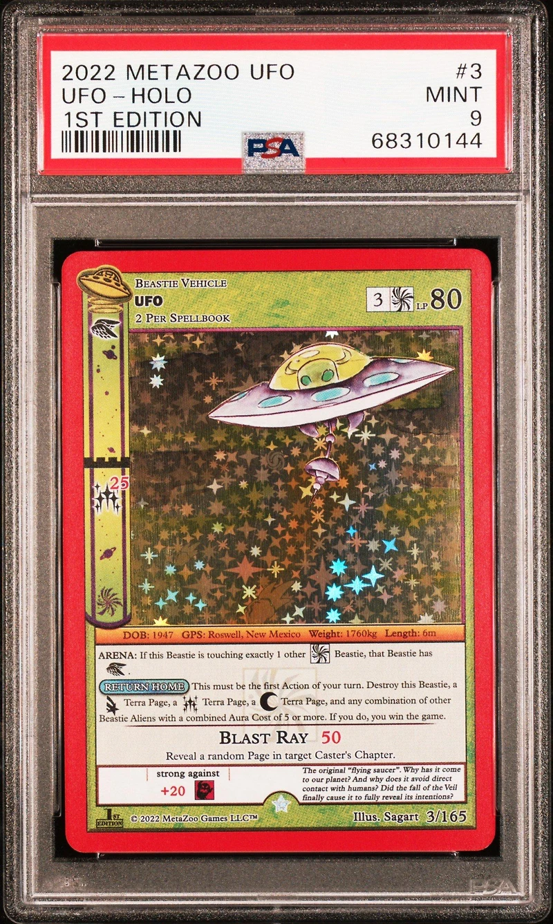 2022 Metazoo Ufo 3 Ufo-holo 1st Edition PSA 9
