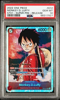 2022 One Piece Starter Deck-straw Hat Crew Monkey D. Luffy Super Pre-release PSA 10