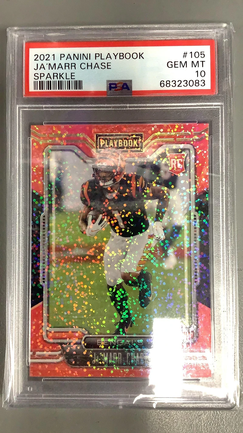 2021 Panini Playbook 105 Ja’marr Chase PSA 10