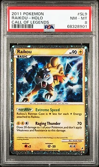 2011 Pokemon Call Of Legends Sl9 Raikou-holo PSA 8