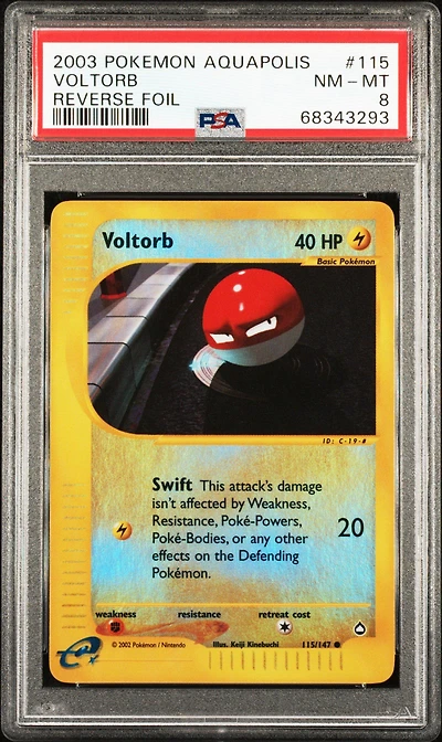 2003 Pokemon Aquapolis 115 Voltorb PSA