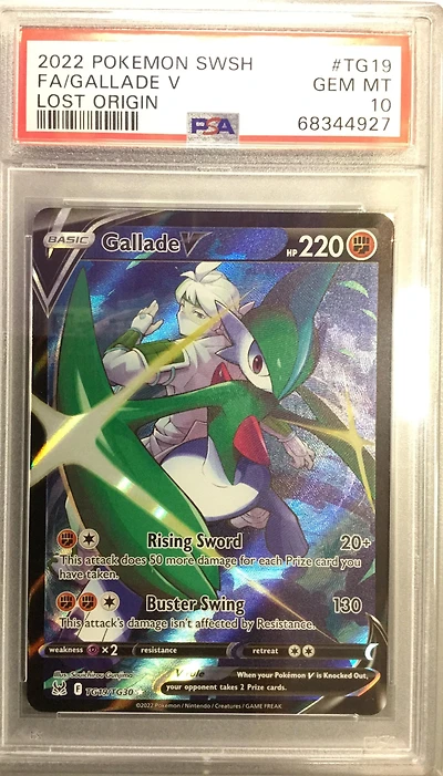2022 Pokemon Sword & Shield Lost Origin Tg19 Full Art/gallade V PSA