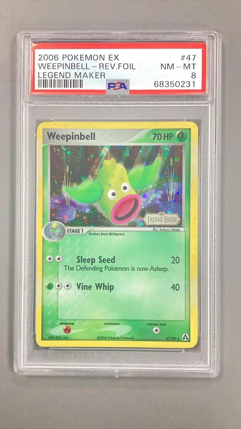 2006 Pokemon Ex Legend Maker 47 Weepinbell-reverse Foil PSA 8