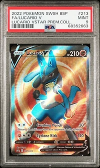 2022 Pokemon Swsh Black Star Promo 213 Full Art/lucario V Lucario Vstar Premium Collection PSA