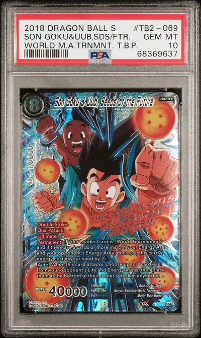 2018 Dragon Ball Super Card Game World Martial Arts Tournament Themed Booster Pack Tb2-069 Son Goku&uub,sds/ftr. PSA 10