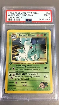 2000 Pokemon Gym Challenge 44 Giovanni's Nidorina 1st Edition PSA 9