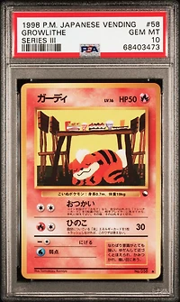1998 Pokemon Japanese Vending 58 Growlithe PSA 10