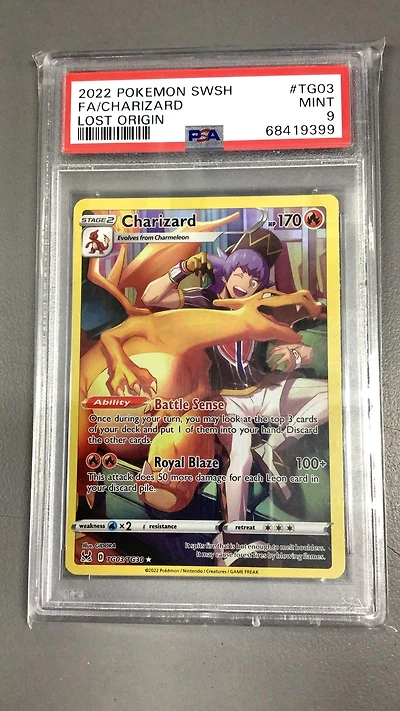 2022 Pokemon Sword & Shield Lost Origin Tg03 Fa/charizard PSA