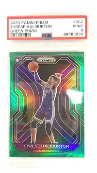 2020 Panini Prizm 262 Tyrese Haliburton Green Prizm PSA 9
