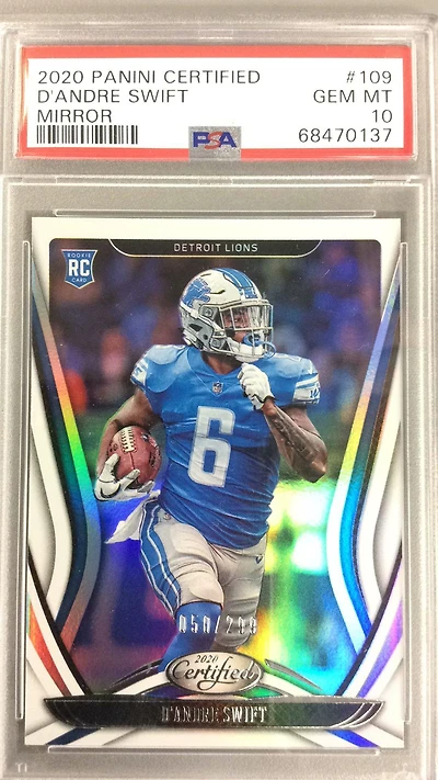 2020 Panini Certified 109 D'andre Swift Mirror PSA 10