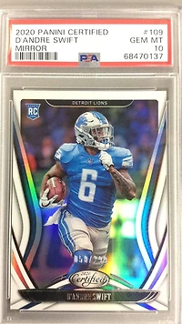 2020 Panini Certified 109 D'andre Swift Mirror PSA 10