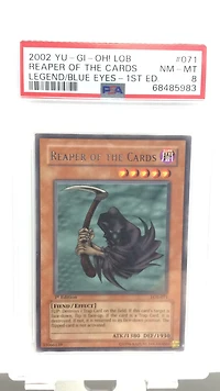 2002 Yu-gi-oh! Lob-legend Of Blue Eyes White Dragon 071 Reaper Of The Cards 1st Edition PSA 8