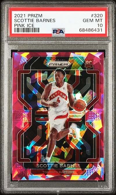 2021 Panini Prizm 320 Scottie Barnes Pink Ice PSA 10