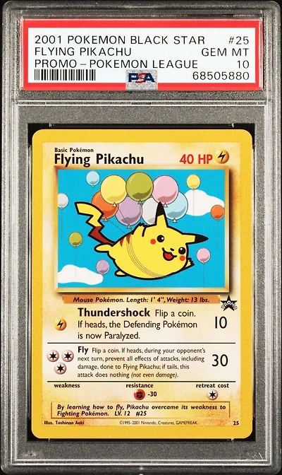 2001 Pokemon Promo Black Star 25 Flying Pikachu Pokemon League PSA 10