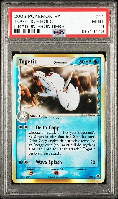 2006 Pokemon Ex Dragon Frontiers 11 Togetic-holo PSA 9