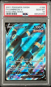 2021 Pokemon Sword & Shield Evolving Skies 188 Fa/umbreon V PSA