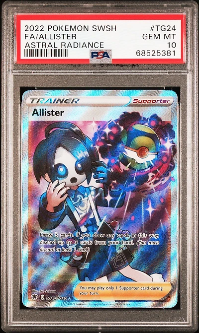 2022 Pokemon Sword & Shield Astral Radiance Tg24 Full Art/allister PSA