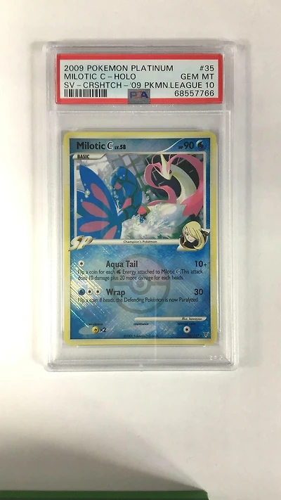 2009 Pokemon Platinum Supreme Victors 35 Milotic C-holo Crosshatch-2009 Pokemon League PSA