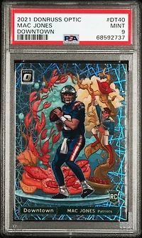 2021 Panini Donruss Optic Downtown Dt40 Mac Jones PSA 9