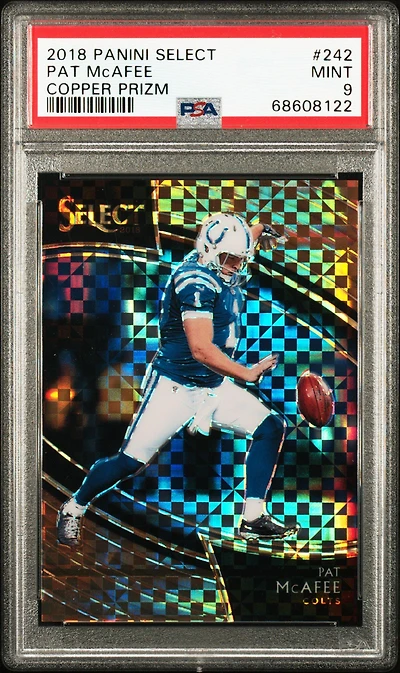 2018 Panini Select 242 Pat Mcafee Copper Prizm PSA 9