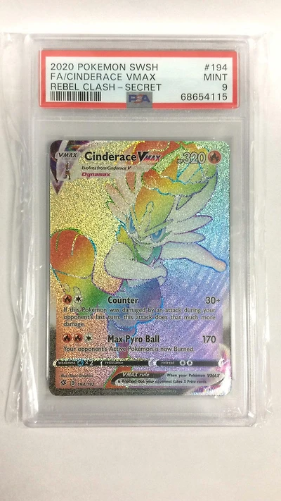 2020 Pokemon Sword & Shield Rebel Clash 194 Fa/cinderace Vmax PSA 9