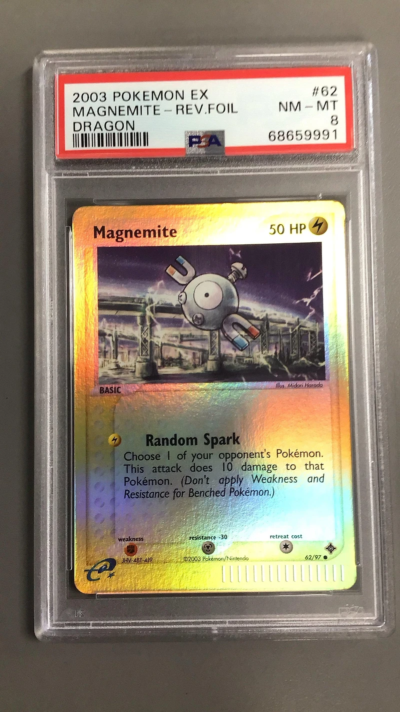 2003 Pokemon Ex Dragon 62 Magnemite-reverse Foil PSA
